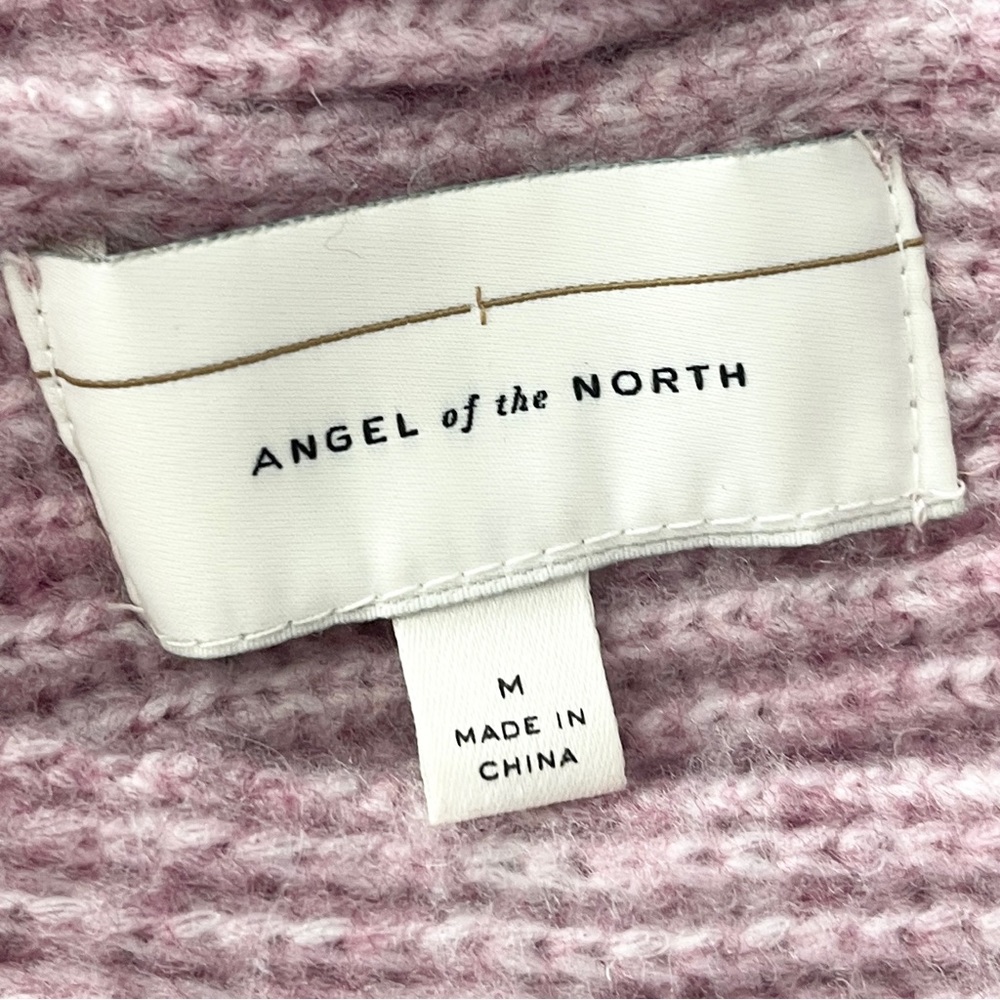 Anthropologie Angel Of the North Cropped Sweater Purple Twist Back Wool M NWOT - Picture 7 of 10